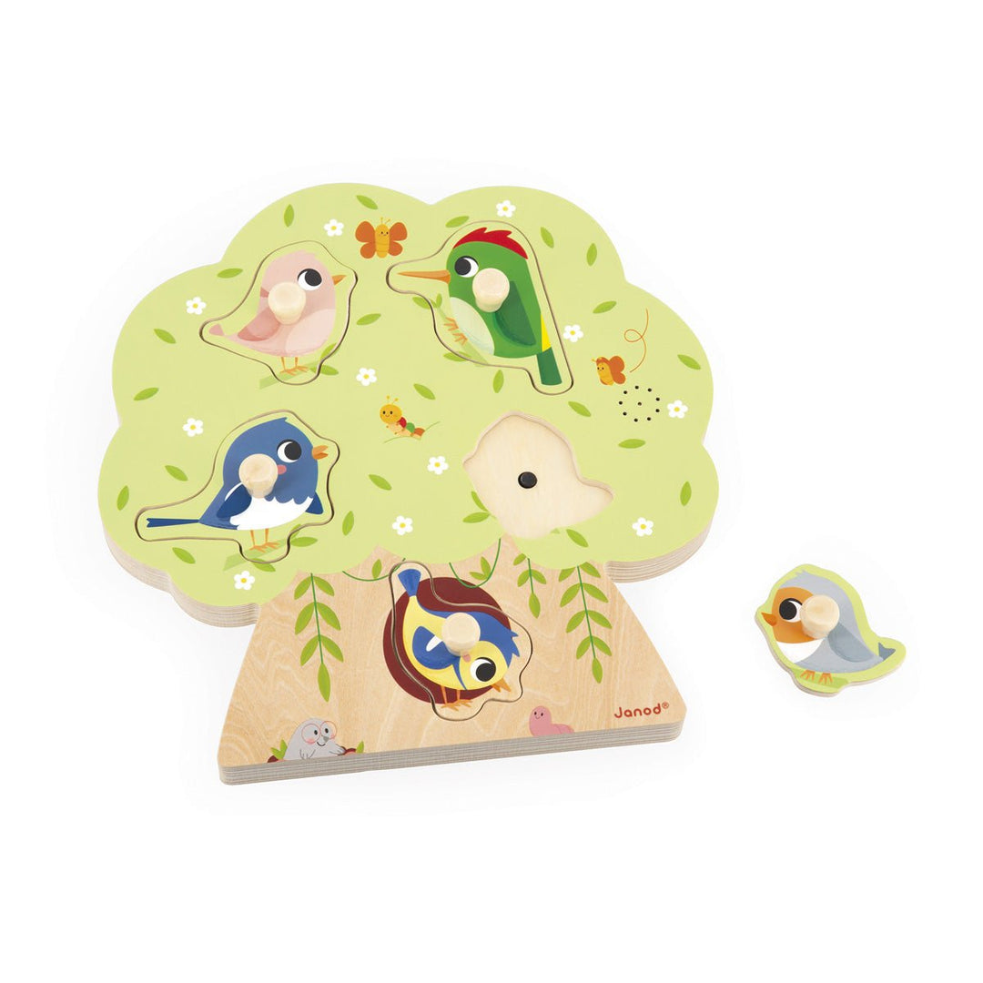 Janod | Puzzel met geluid - Vogels | +18 maanden - Kleine Eland