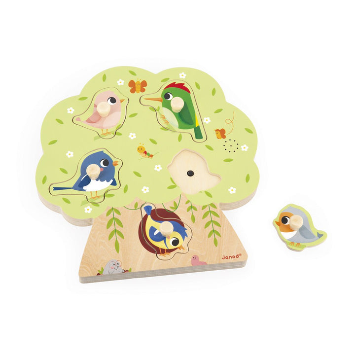 Janod | Puzzel met geluid - Vogels | +18 maanden - Kleine Eland