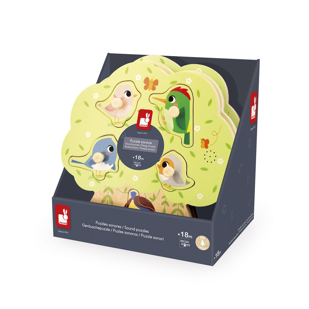 Janod | Puzzel met geluid - Vogels | +18 maanden - Kleine Eland