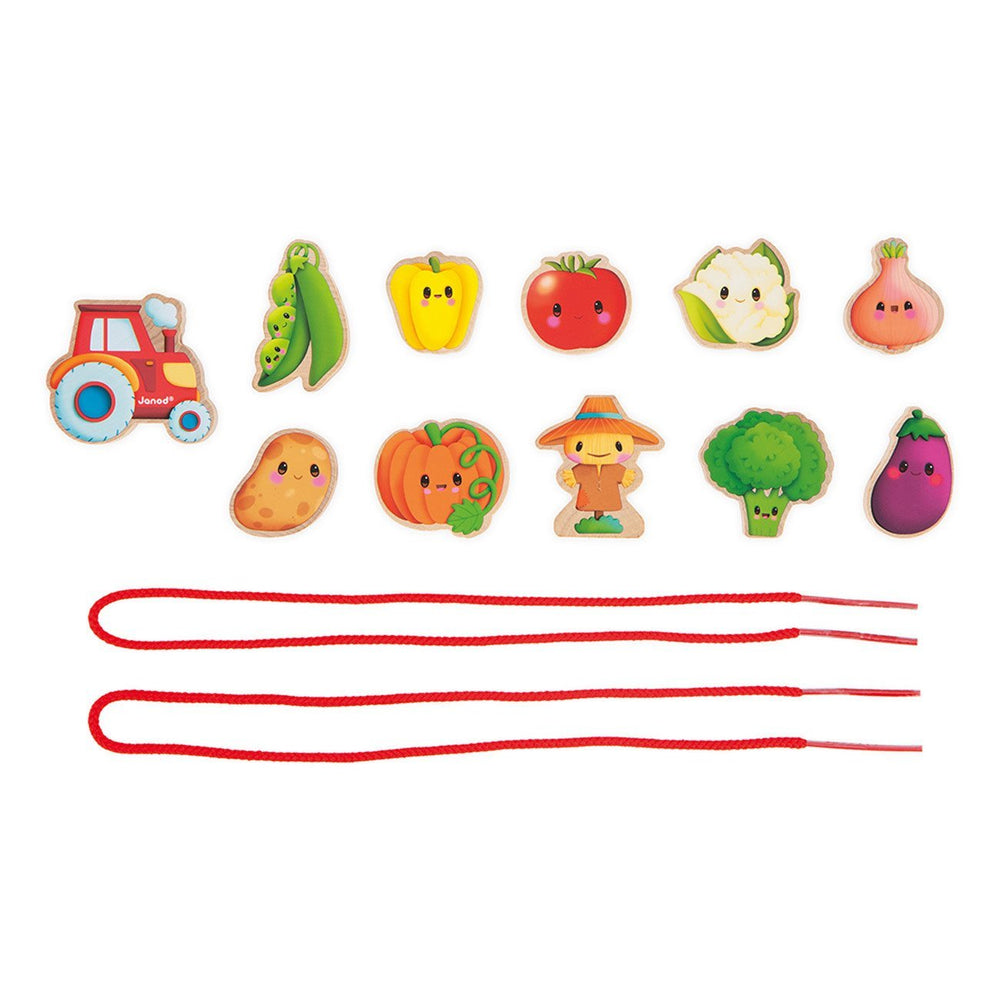Janod | Rijgkralen | Boerderij | Moestuin | 11 kralen | 2+ - Kleine Eland