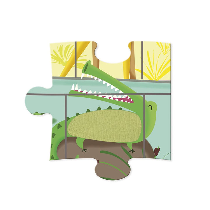 Janod | Voelpuzzel | Een dag in de Dierentuin | 65x 50 cm | 20 stukjes | 2+ - Kleine Eland