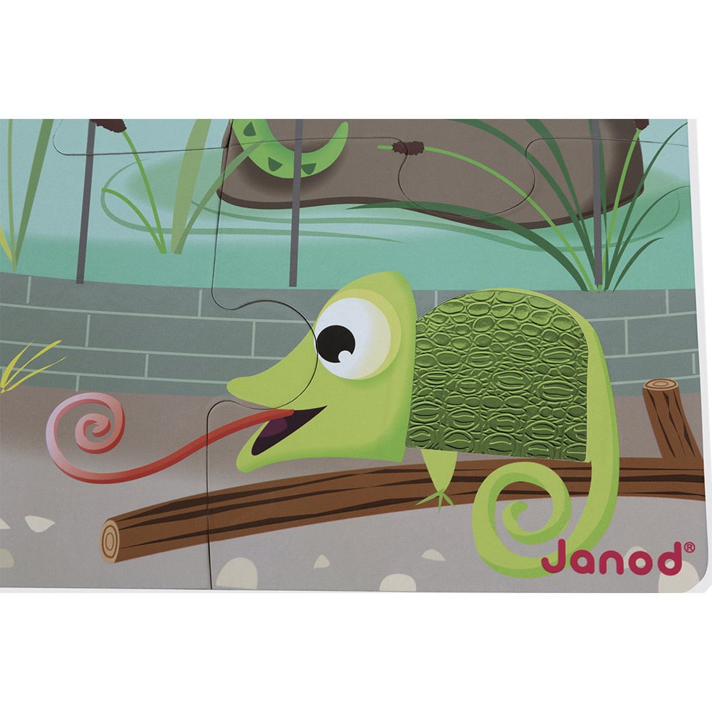 Janod | Voelpuzzel | Een dag in de Dierentuin | 65x 50 cm | 20 stukjes | 2+ - Kleine Eland