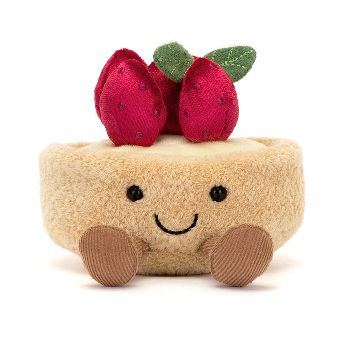 Jellycat Amuseables Fleurette Tarte Aux Fraises, three-quarter front view