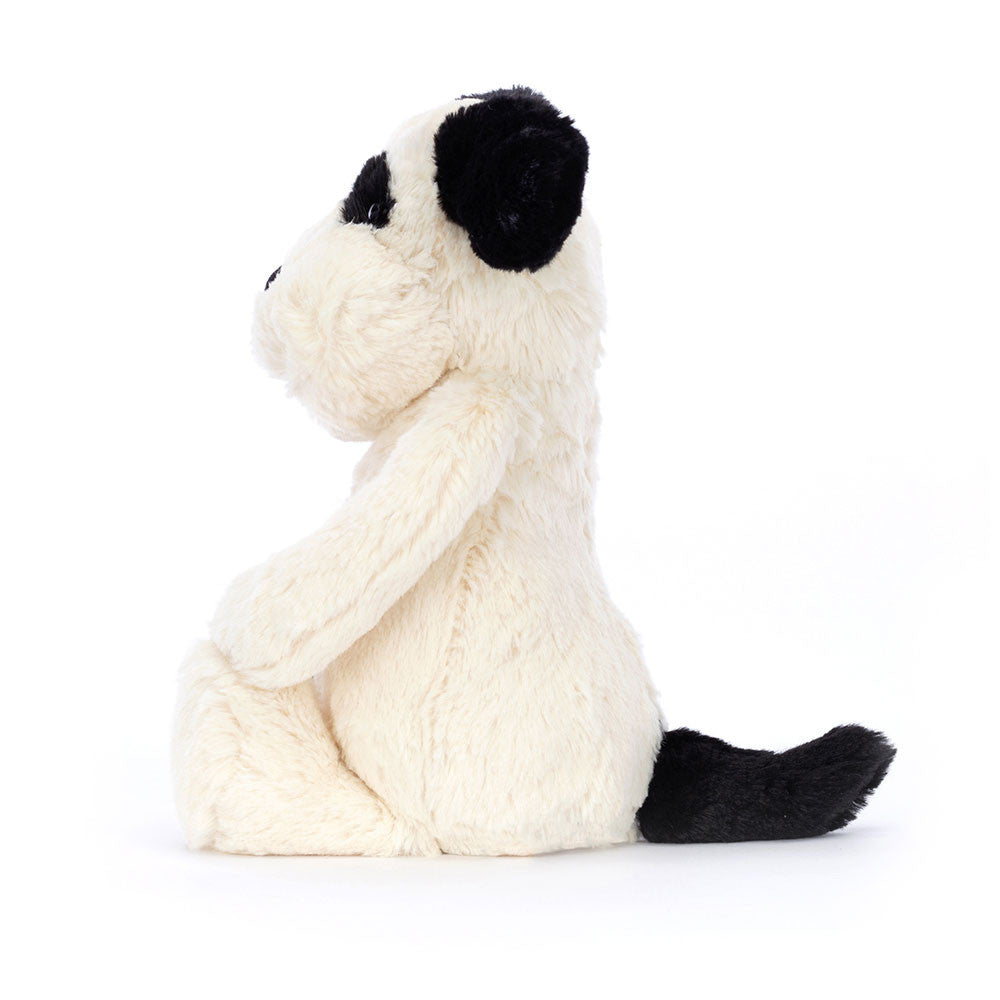 Jellycat Bashful Rufferty Black & Cream Puppy Original, Seitenansicht