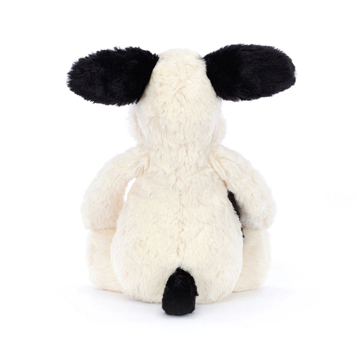 Jellycat Bashful Rufferty Black &amp; Cream Puppy Original, Rückansicht