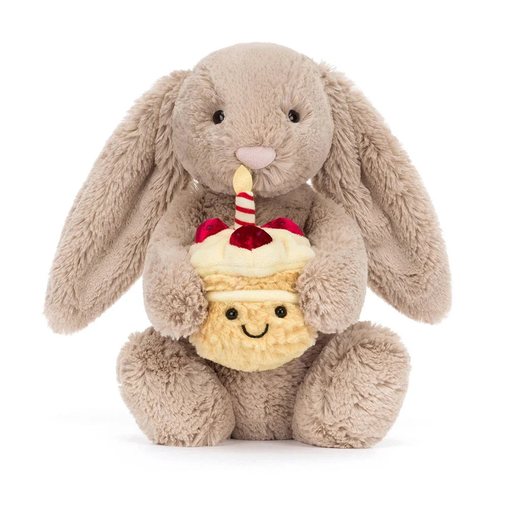 Jellycat Bashful Beige Bunny Birthday Original - extra detail