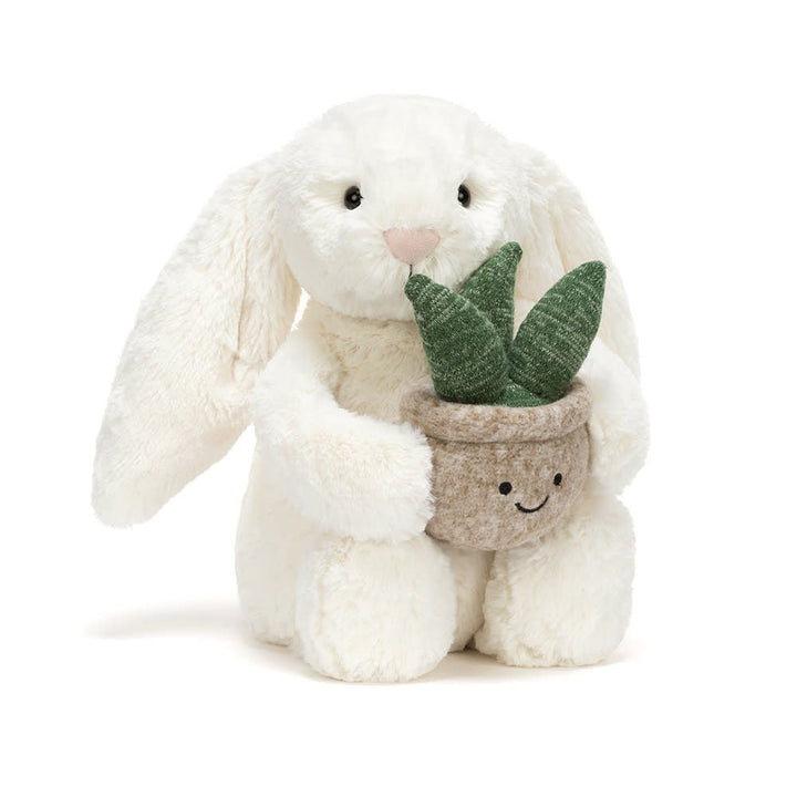 Jellycat | Cream Bunny with Plant | 31 cm | 0+ - Kleine Eland