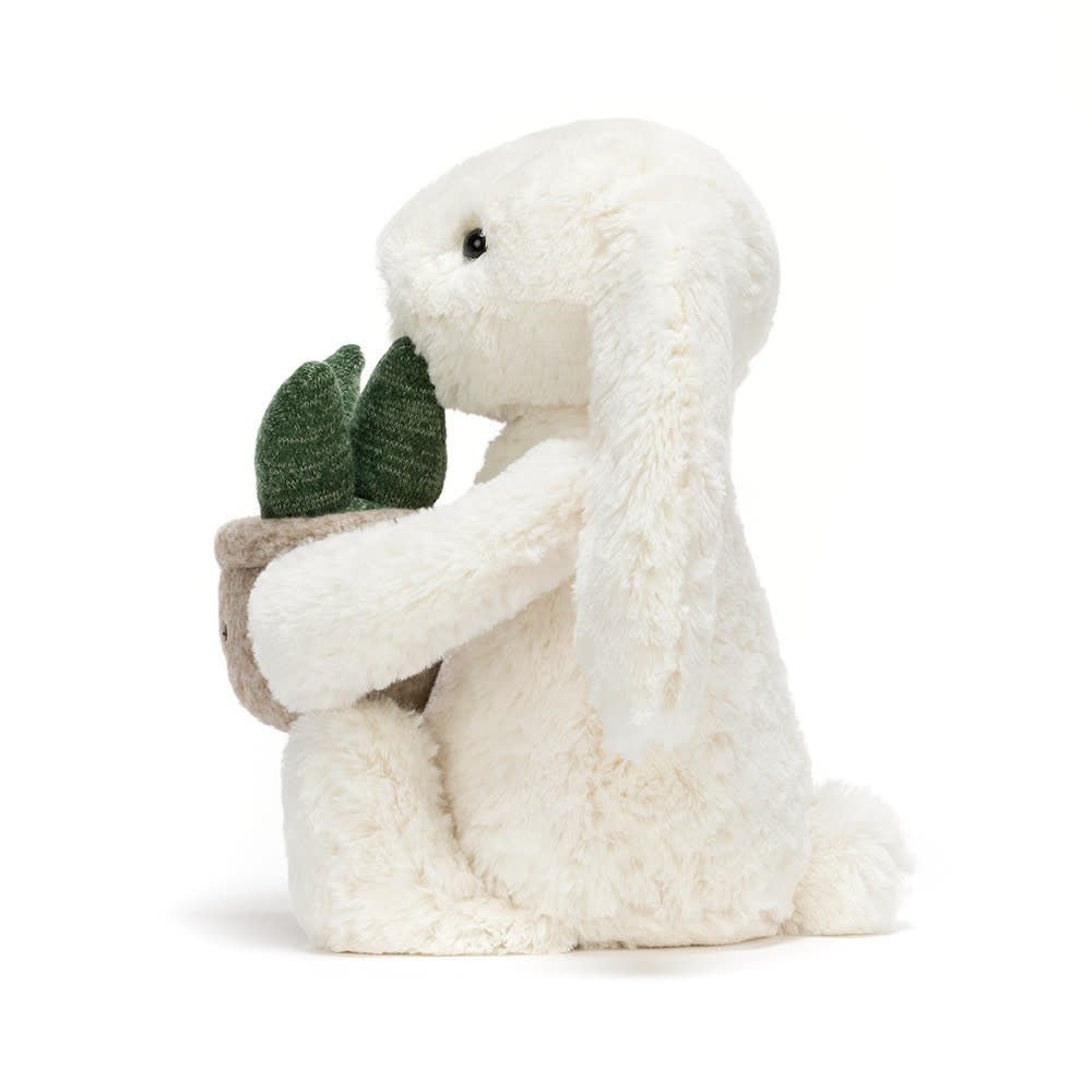 Jellycat | Cream Bunny with Plant | 31 cm | 0+ - Kleine Eland