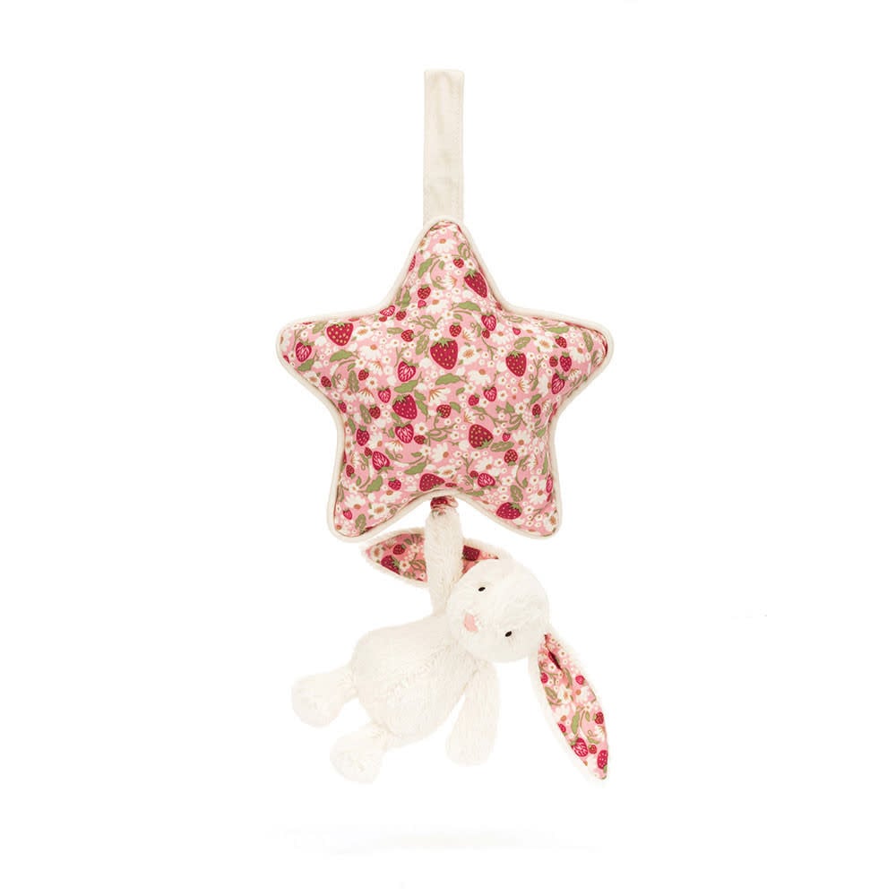 Jellycat | Musical Pull | Bashful Blossom Cream Bunny | Berry | 30 cm | 0+ - Kleine Eland