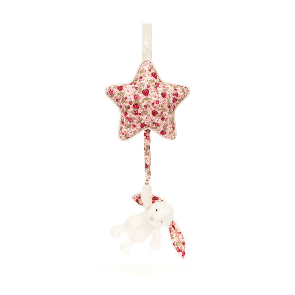 Jellycat | Musical Pull | Bashful Blossom Cream Bunny | Berry | 30 cm | 0+ - Kleine Eland