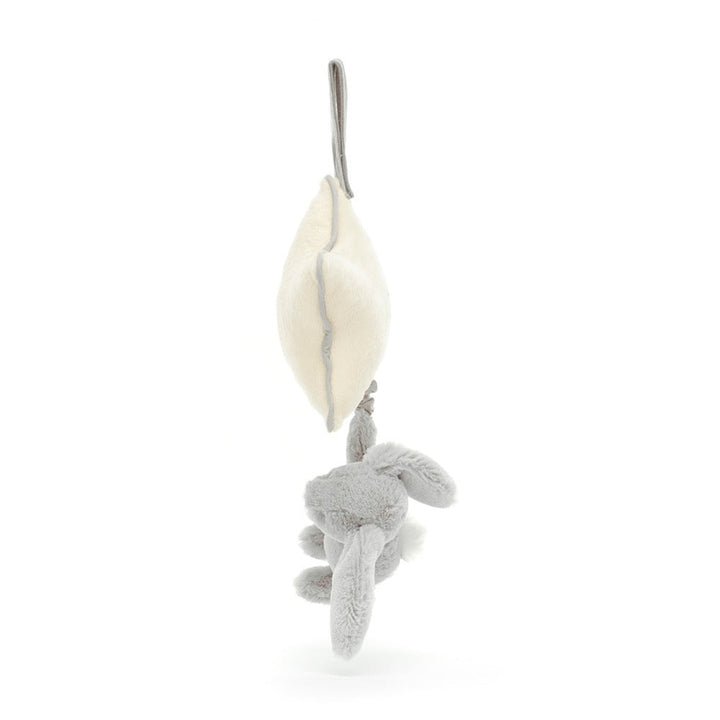 Jellycat | Musical Pull | Bashful Bunny | Silver | 30 cm | 0+ - Kleine Eland