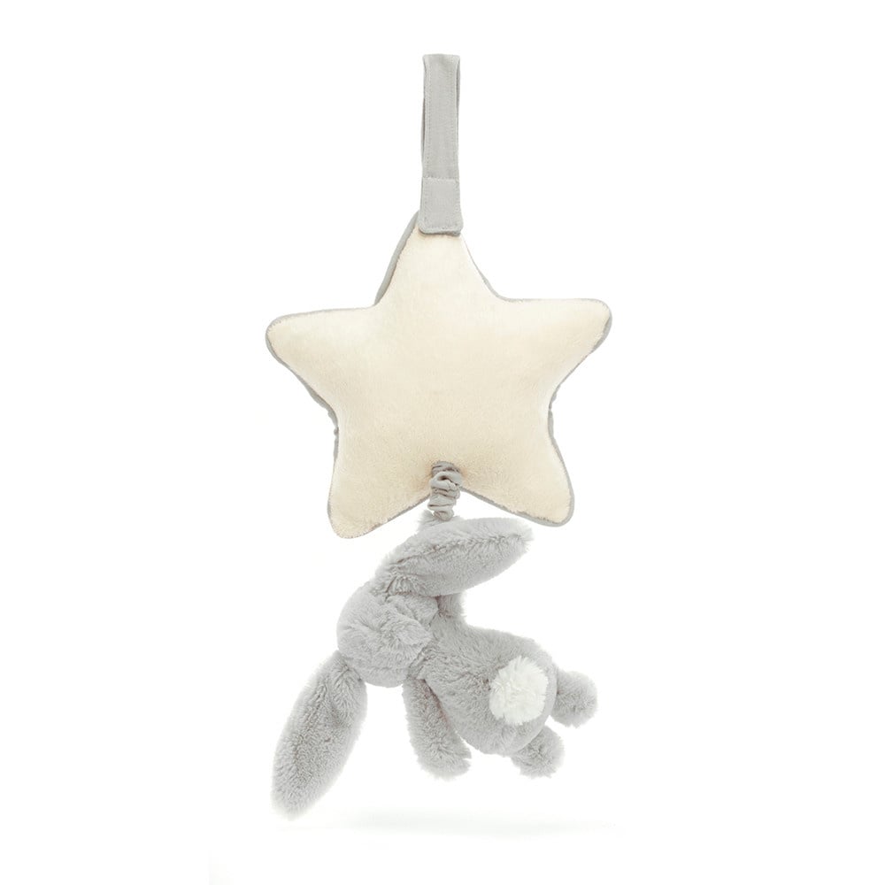 Jellycat | Musical Pull | Bashful Bunny | Silver | 30 cm | 0+ - Kleine Eland