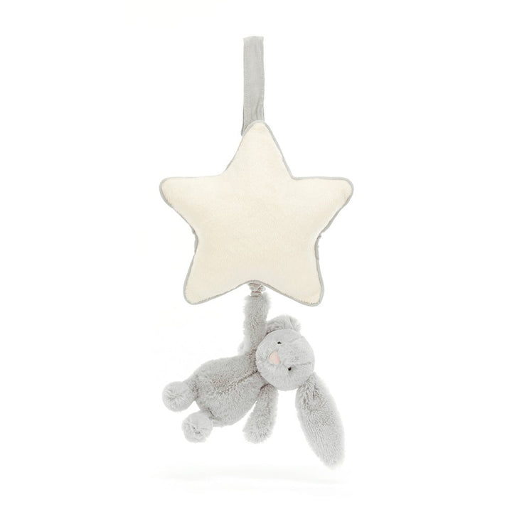 Jellycat | Musical Pull | Bashful Bunny | Silver | 30 cm | 0+ - Kleine Eland
