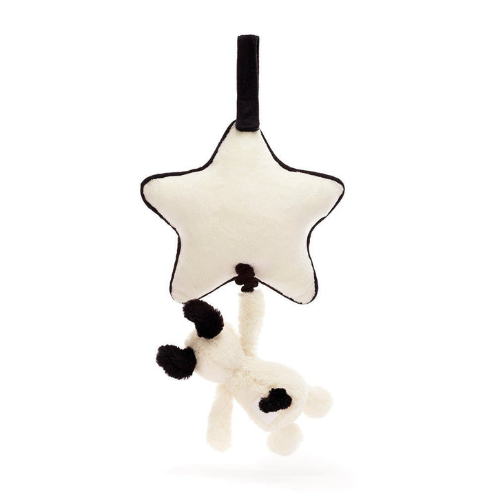 Jellycat | Musical Pull | Bashful Puppy | Black &amp; Cream | 30 cm | 0+ - Kleine Eland