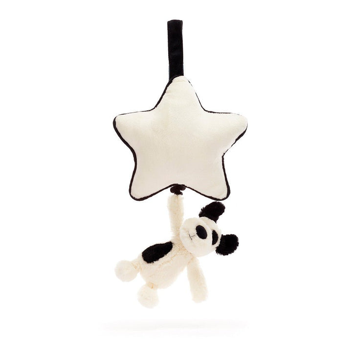 Jellycat | Musical Pull | Bashful Puppy | Black &amp; Cream | 30 cm | 0+ - Kleine Eland