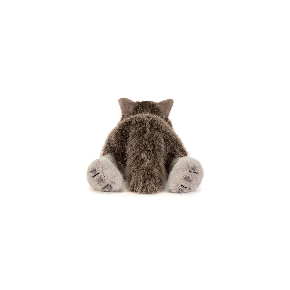 Achteraanzicht van Jellycat Ulrich Wolf met zichtbare achterpoten