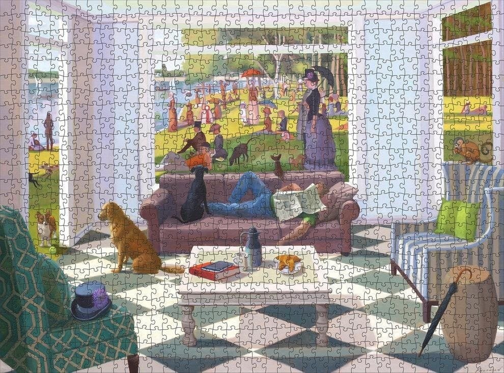Jigsaw Puzzle by Pomegranate | 68,6 x 50,8 cm | Kathryn Freeman | the Sunday Paper | 1000 stukjes - Kleine Eland