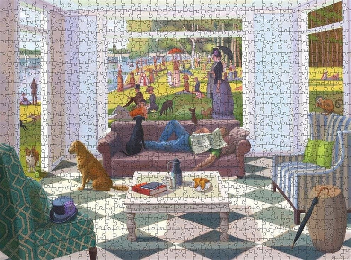 Jigsaw Puzzle by Pomegranate | 68,6 x 50,8 cm | Kathryn Freeman | the Sunday Paper | 1000 stukjes - Kleine Eland