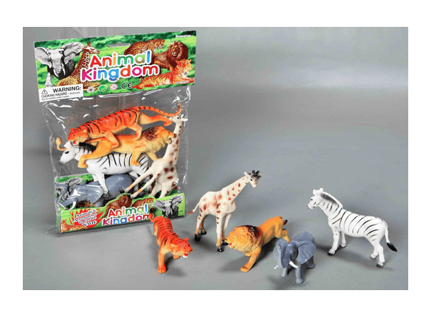Jono Toys | Animal World | Set plastic dieren | Wilde dieren | 5 delig | 3+ - Kleine Eland