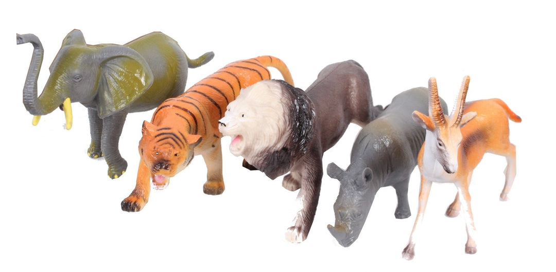 Jono Toys | Animal World | Set plastic dieren | Wilde dieren | 5 delig | 3+ - Kleine Eland