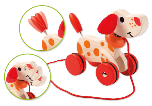 Joueco | Houten Kwispel Hondje | 1+ - Kleine Eland