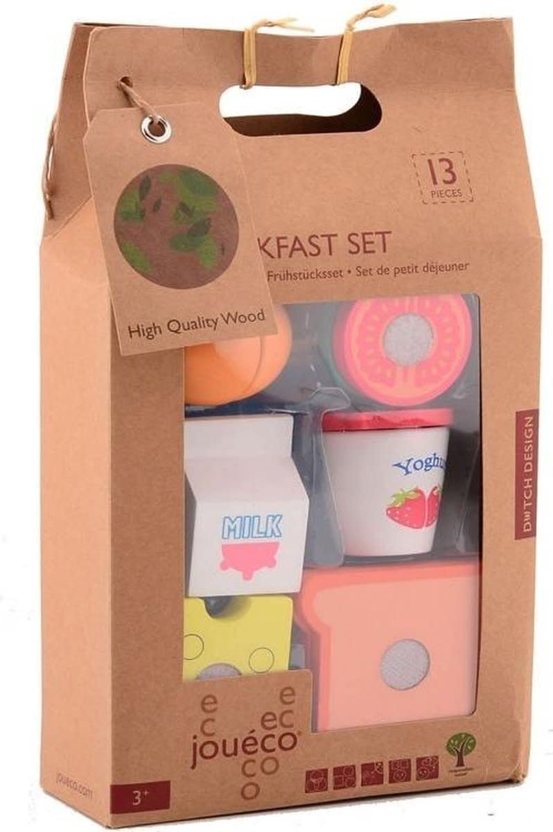 Joueco | Houten Ontbijtset | 13 delig | 3+ - Kleine Eland