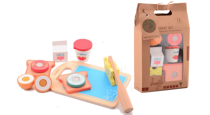 Joueco | Houten Ontbijtset | 13 delig | 3+ - Kleine Eland