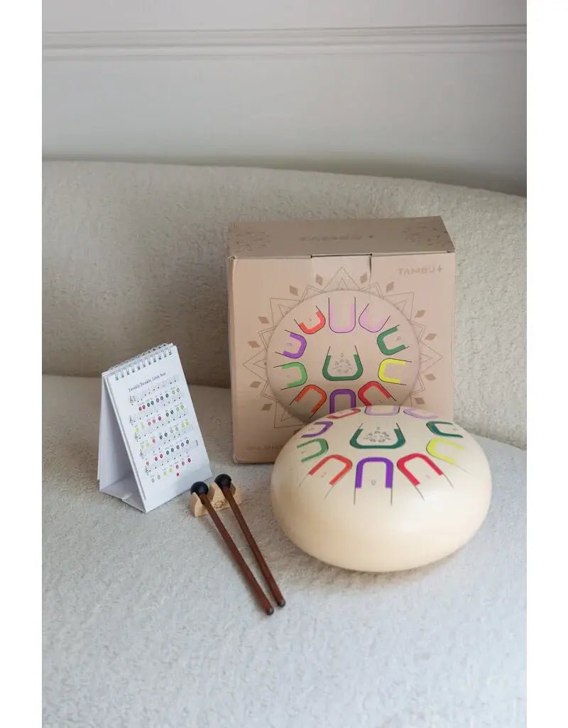 Juega Conmigo | Percussion Instrument | Tongue Drum | Ø 25 x 14 cm | Soul Serenity Licht Beige | 9+ - Kleine Eland