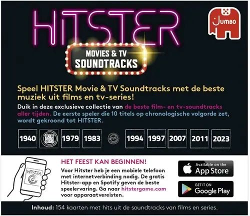 Jumbo | Hitster | Expension Pack | Movies &amp; Soundtracks | 16+ - Kleine Eland