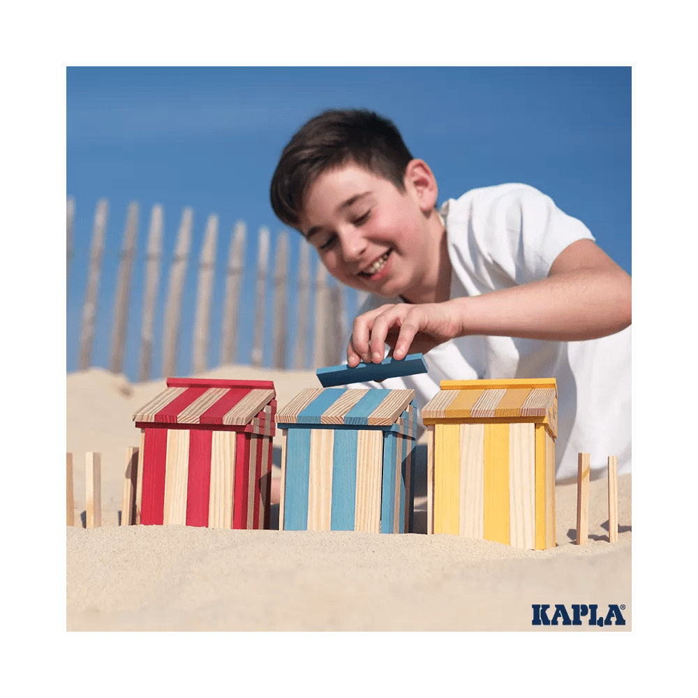 Kapla | Houten Speelgoed | Kabouterplankjes | 200 stuks | Naturel + Zomers Gekleurde - Kleine Eland