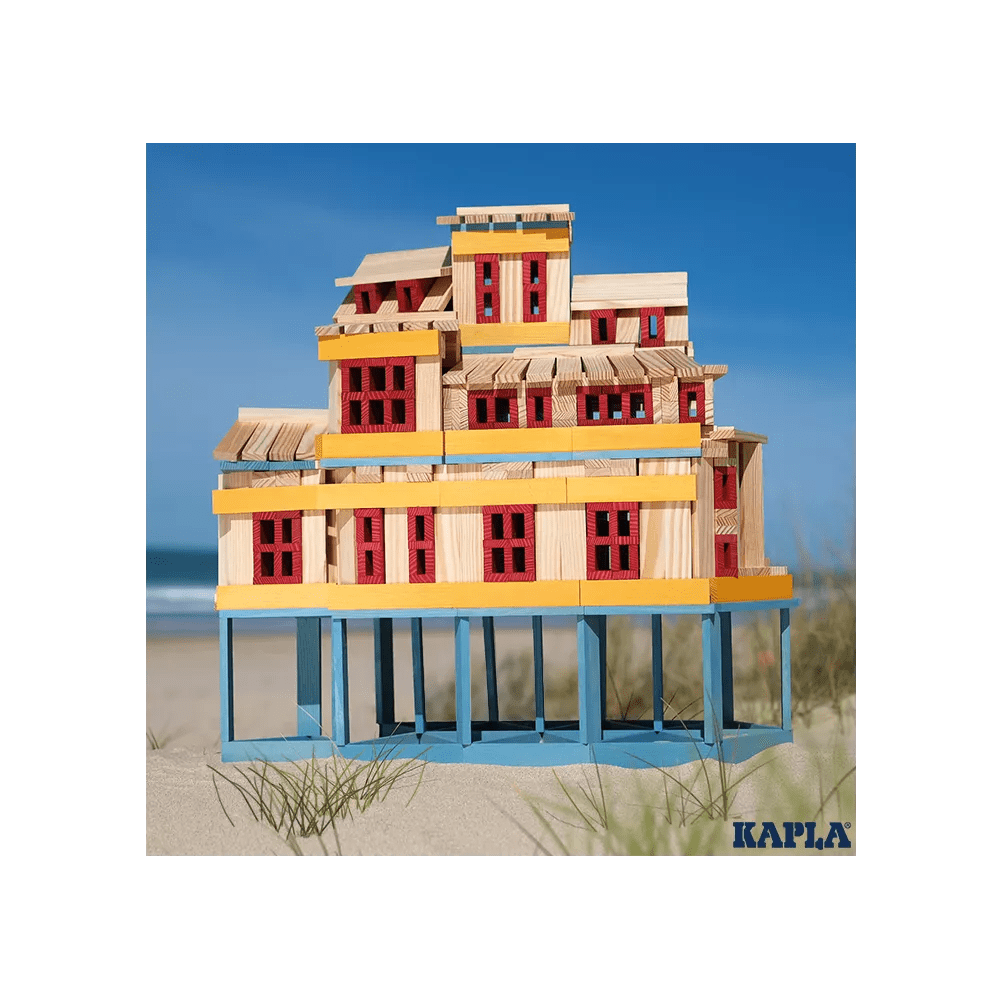 Kapla | Houten Speelgoed | Kabouterplankjes | 200 stuks | Naturel + Zomers Gekleurde - Kleine Eland