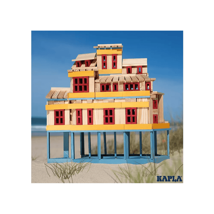 Kapla | Houten Speelgoed | Kabouterplankjes | 200 stuks | Naturel + Zomers Gekleurde - Kleine Eland