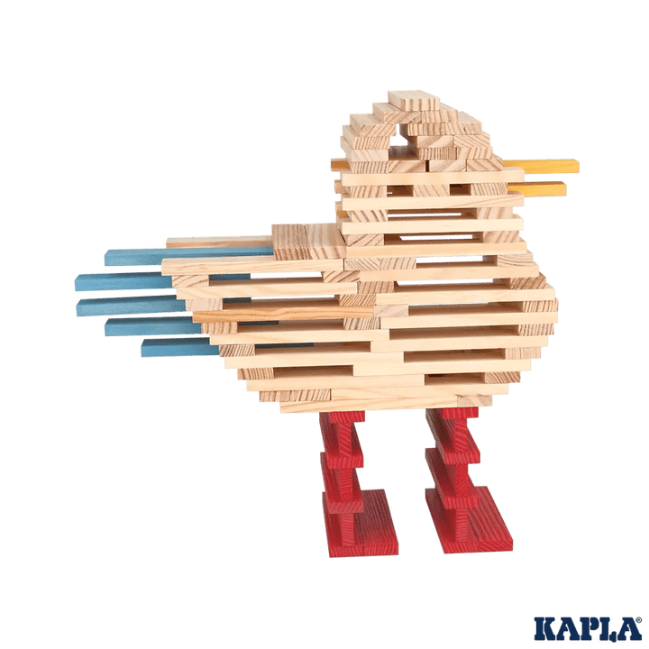 Kapla | Houten Speelgoed | Kabouterplankjes | 200 stuks | Naturel + Zomers Gekleurde - Kleine Eland