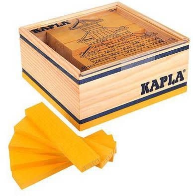 Kapla | Houten Speelgoed | Kabouterplankjes | 40 stuks | Geel - Kleine Eland