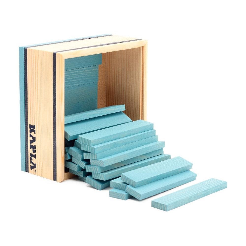 Kapla | Houten Speelgoed | Kabouterplankjes | 40 stuks | Lichtblauw - Kleine Eland