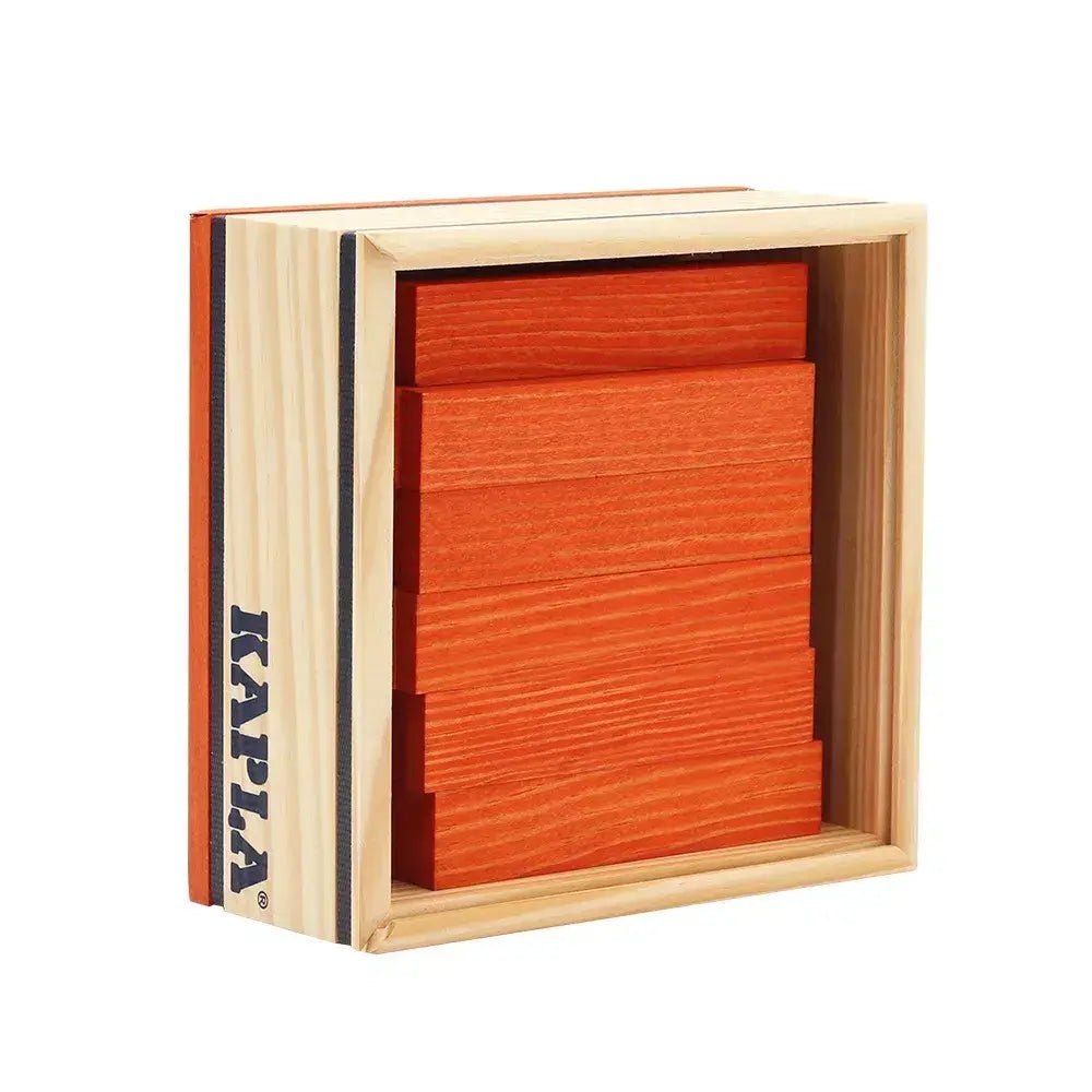 Kapla | Houten Speelgoed | Kabouterplankjes | 40 stuks | Oranje - Kleine Eland
