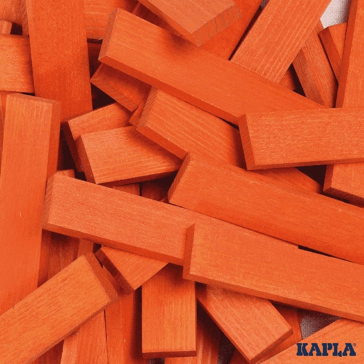 Kapla | Houten Speelgoed | Kabouterplankjes | 40 stuks | Oranje - Kleine Eland