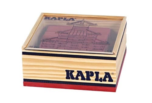 Kapla | Houten Speelgoed | Kabouterplankjes | 40 stuks | Rood - Kleine Eland