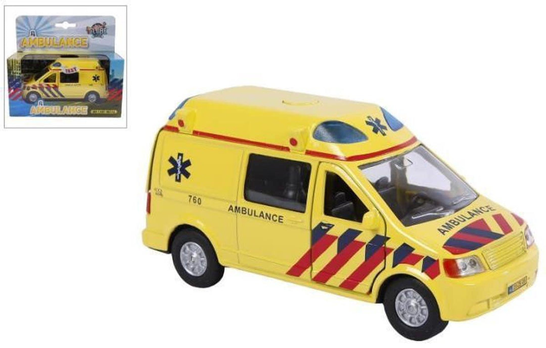 Kids Globe | Die Cast | Ambulance | VW T6 | met licht en geluid | 15 cm | 3+ - Kleine Eland