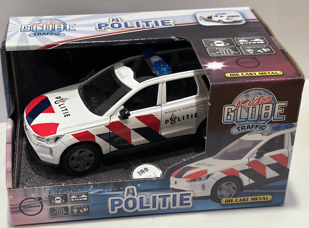 Kids Globe | Die Cast | Politieauto met licht en geluid | 13 cm | 3+ - Kleine Eland