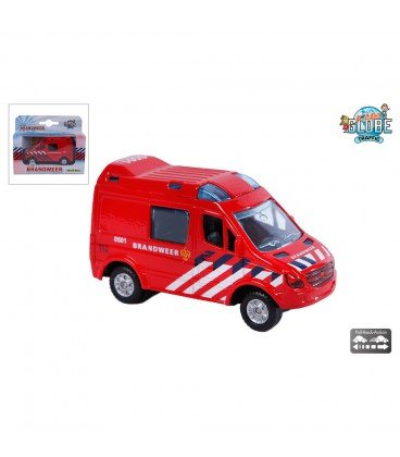 Kids Globe | Die Cast | Pull Back | Brandweer | 8,5 cm | 3+ - Kleine Eland