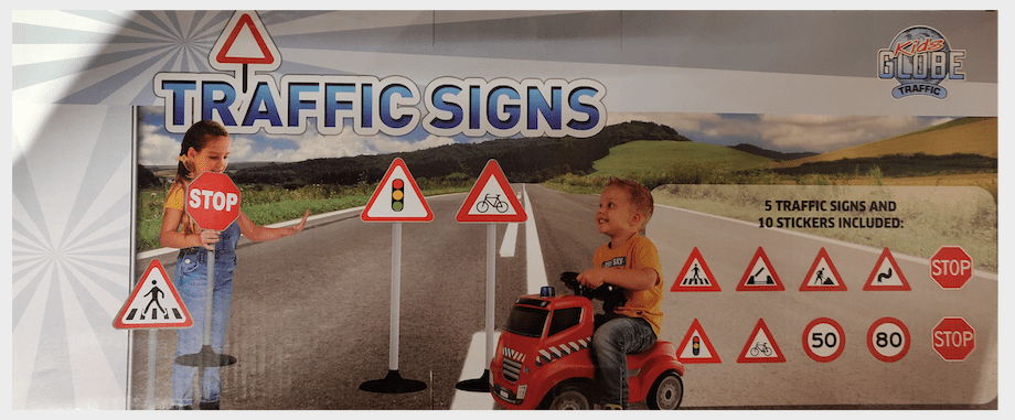 Kids Globe Maxi | Verkeerborden | 70 cm | 5 stuks |3+ - Kleine Eland