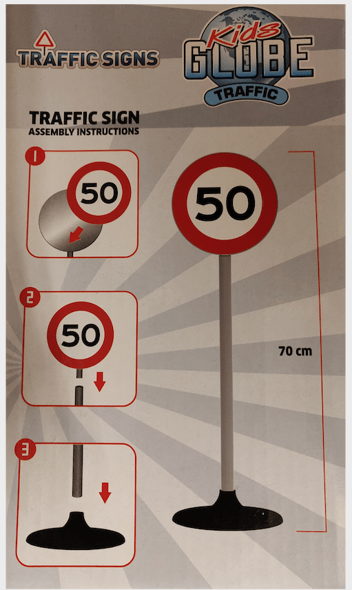 Kids Globe Maxi | Verkeerborden | 70 cm | 5 stuks |3+ - Kleine Eland