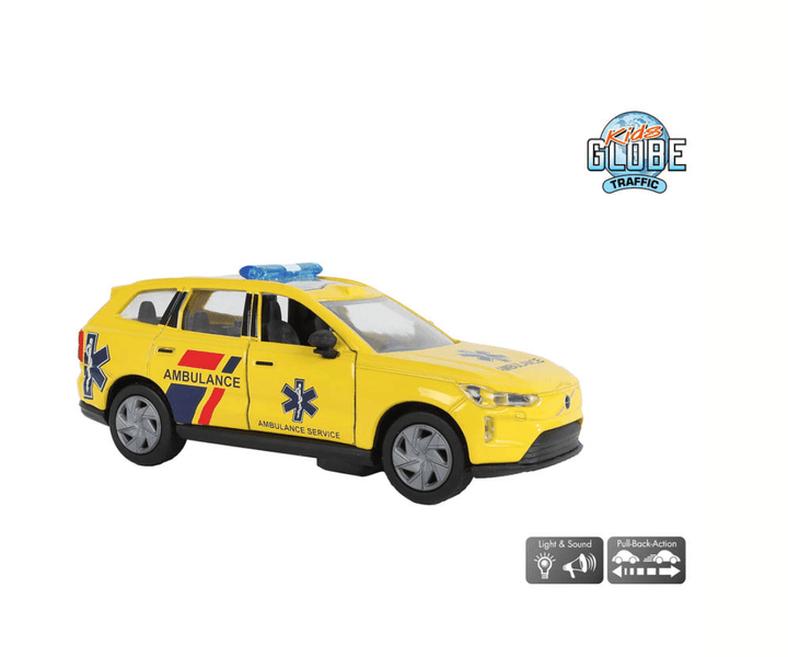 Kids Globe Traffic Volvo EX90 ambulance met licht en geluid - Kleine Eland