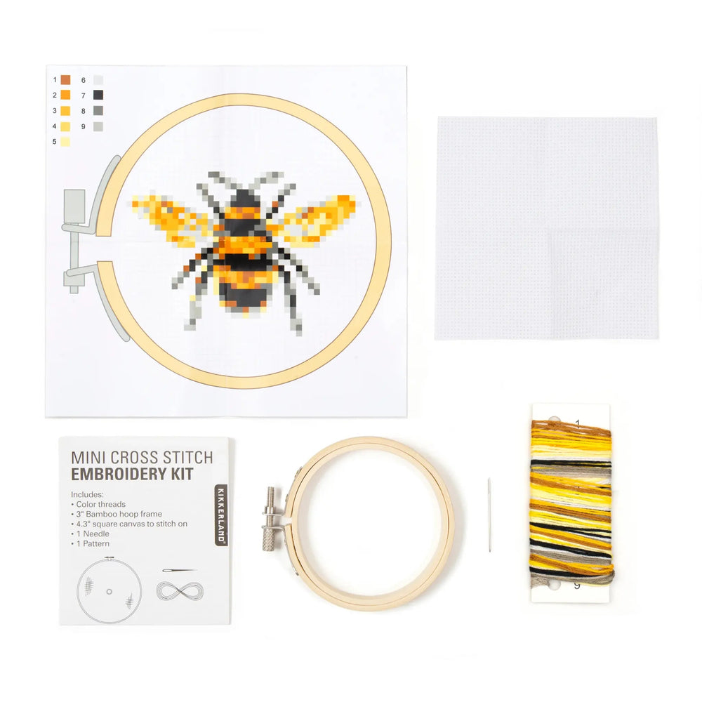 Kikkerland | Mini Cross Stitch | Borduurwerk | Bij | 11+ - Kleine Eland