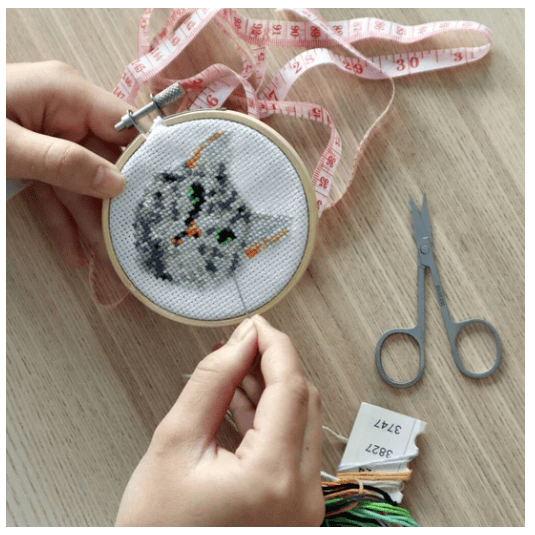 Kikkerland | Mini Cross Stitch | Borduurwerk | Kat | 11+ - Kleine Eland