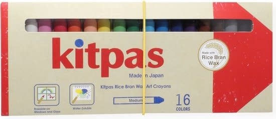 Kitpas | Raamkrijtjes | Raamstiften | Aquarelkrijtjes | 16 kleuren | 3+ - Kleine Eland