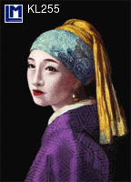 Lenticulaire Kaart Bewegend | Vermeer | Meisje met de Parel | in Kimono | Knipoog