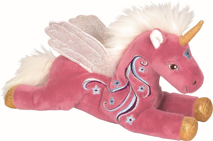 Pink Berry unicorn plush with golden horn and wings