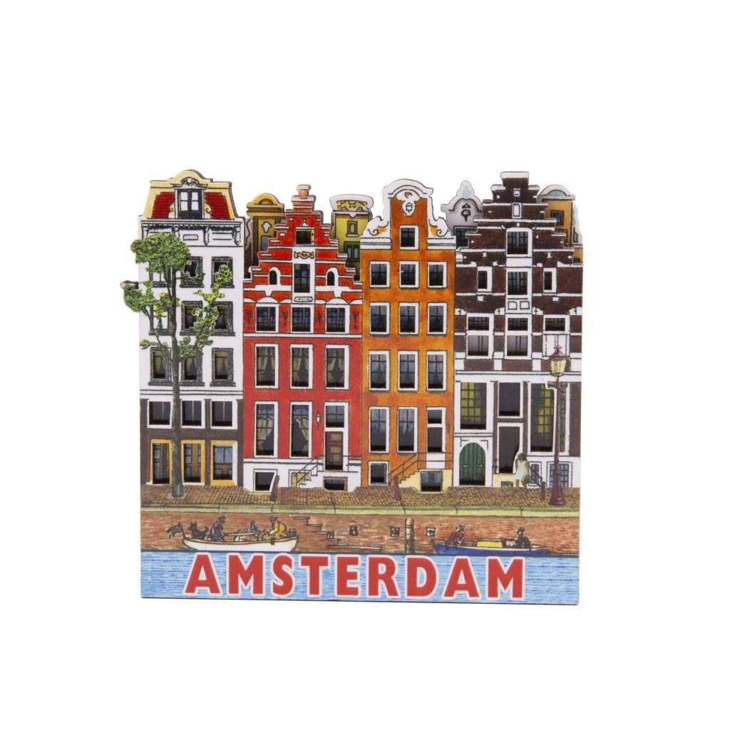 Koelkastmagneet | Amsterdam | 4 Huizen - Kleine Eland